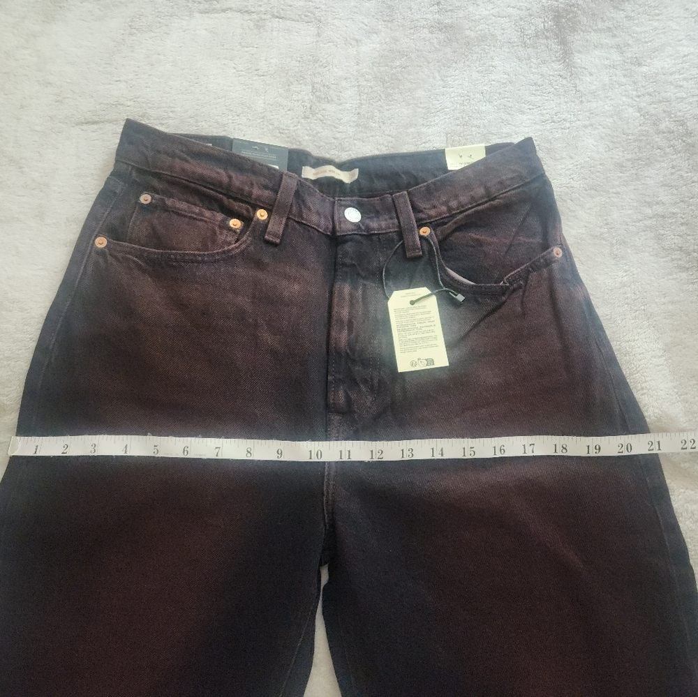LEVI'S RIBCAGE WIDE LEG WOMEN'S JEANS cherry cordial- red sz 32, 31, 30 nwt - Picture 9 of 13